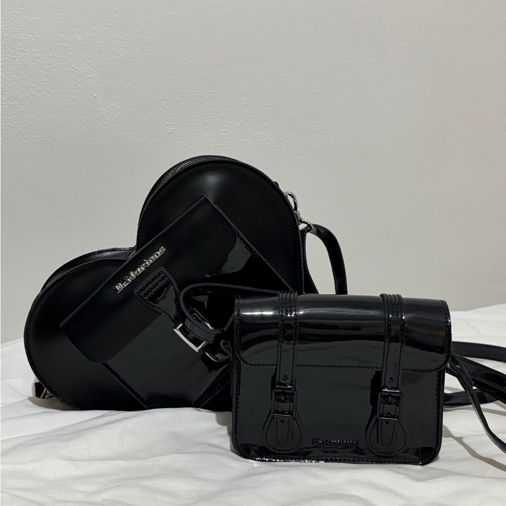 DR MARTENS Black Heart and Satchel Bag Set